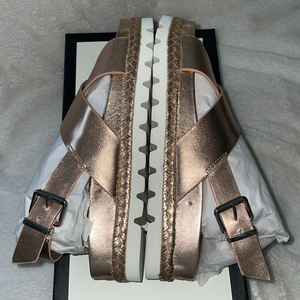 NWT J/SLIDES LEE Rose Gold Leather Sandal - Picture 13 of 16